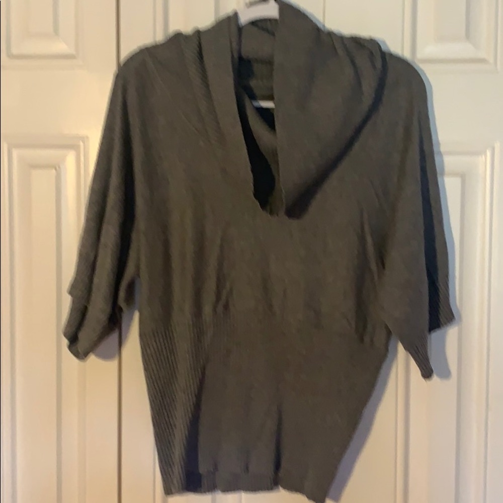 Cowl neck batwing 3/4 sleeve sweater JW Style